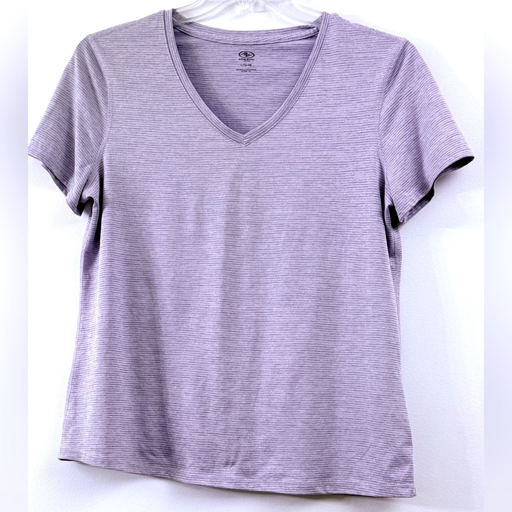 Athletic Works Purple Fitted Short Sleeve T-Shirt